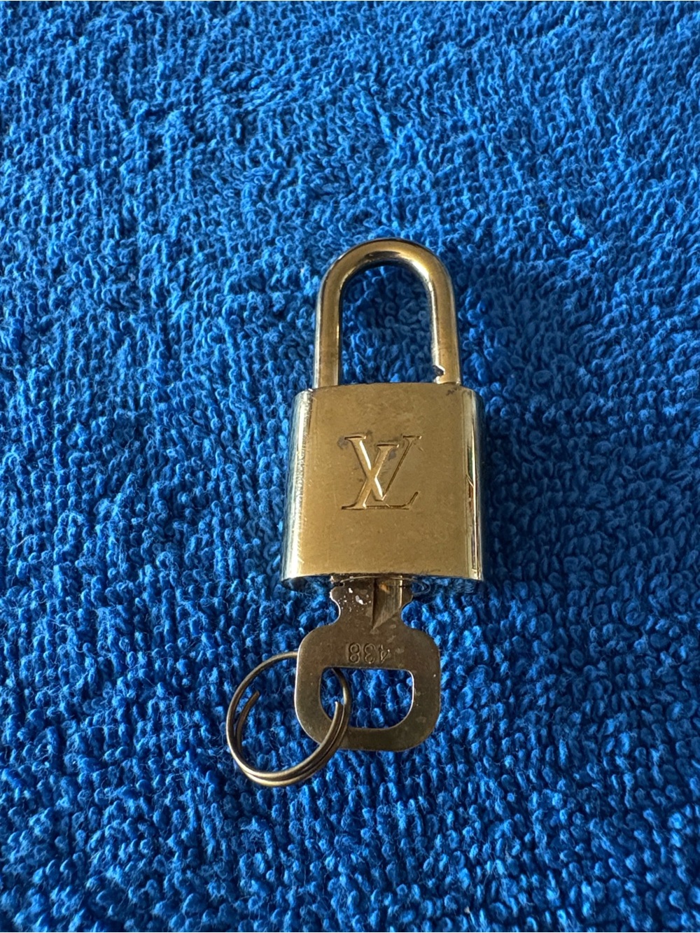 Louis Vuitton Shiny Gold Padlock Charm with Key for bag charm key charm or lock